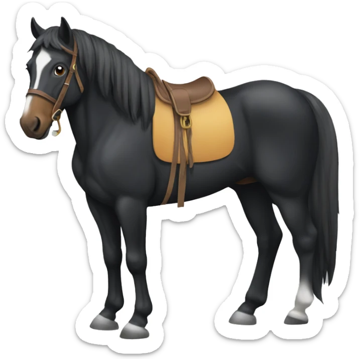 caballo color negro  sticker