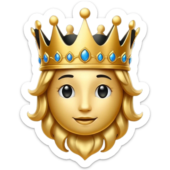 luxury black and gold emoji with royal crown, ornate golden swirls, premium VIP style, elegant and glossy, dark background, glowing edges, rich and exclusive look, suitable for Telegram emoji pack sticker