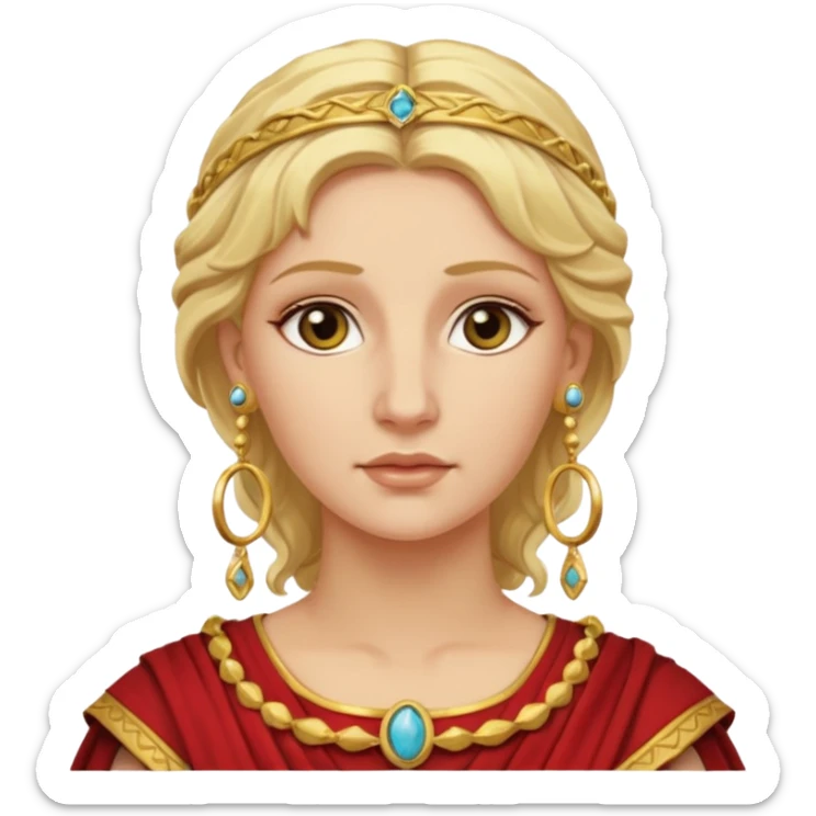 Ancient Roman woman with earrings and blonde hair sticker