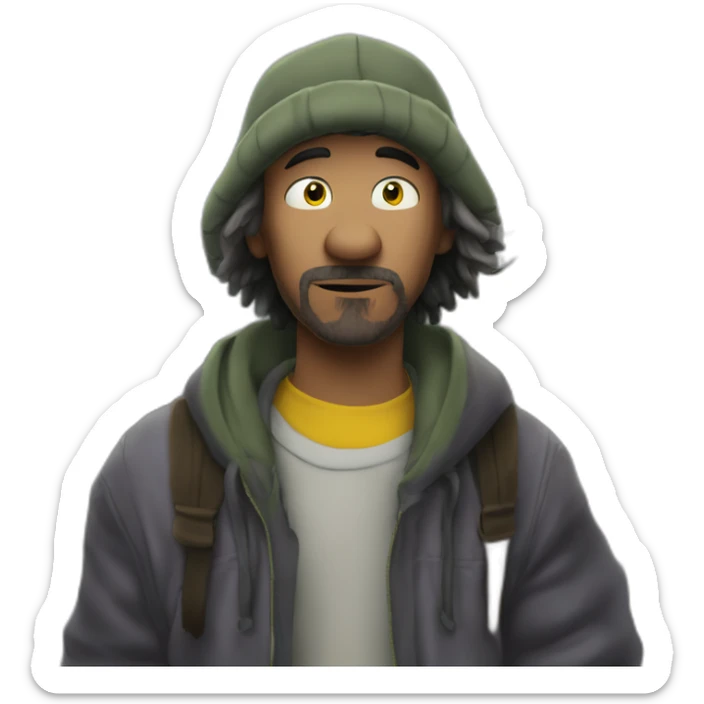 I need a poster of a Disney movie called "Benja Under the Bridge" he is a homless similar to the homeless man from the Simpsons asking for money sticker