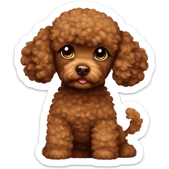 Brown toy poodle sticker