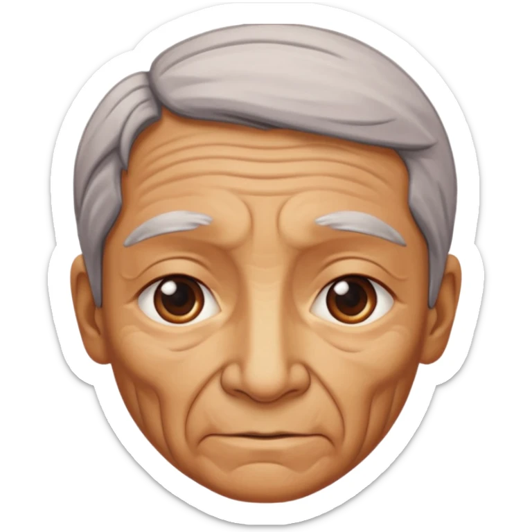 cara vieja por un lado y cara rejuvenecida por otro lado sticker