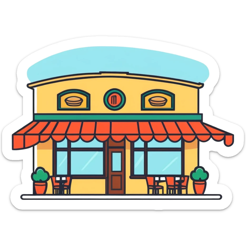 50-year-old women in the picture in an Italian restaurant sticker