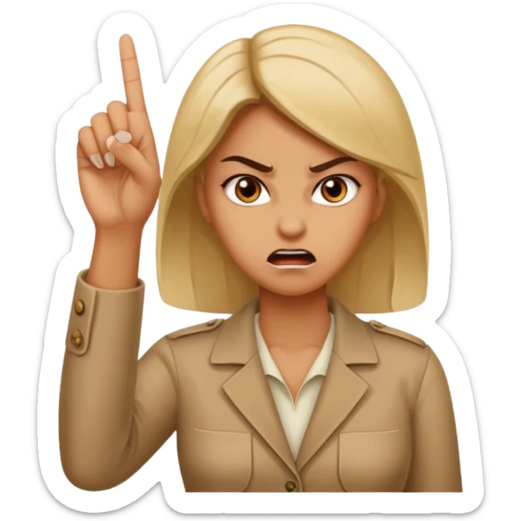 Letters saying “Don’t PMO” With an angry lady standing behind the letters with her fingers up  sticker