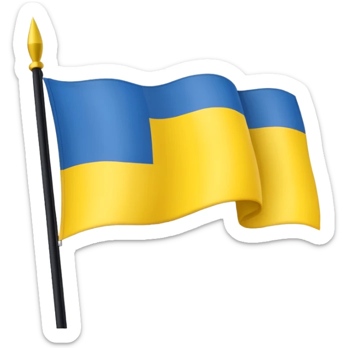 Uma bandeira de país tipo da Ucrânia mais em vez da cor azul vc coloca a cor preta onde fica o azul  preto sticker