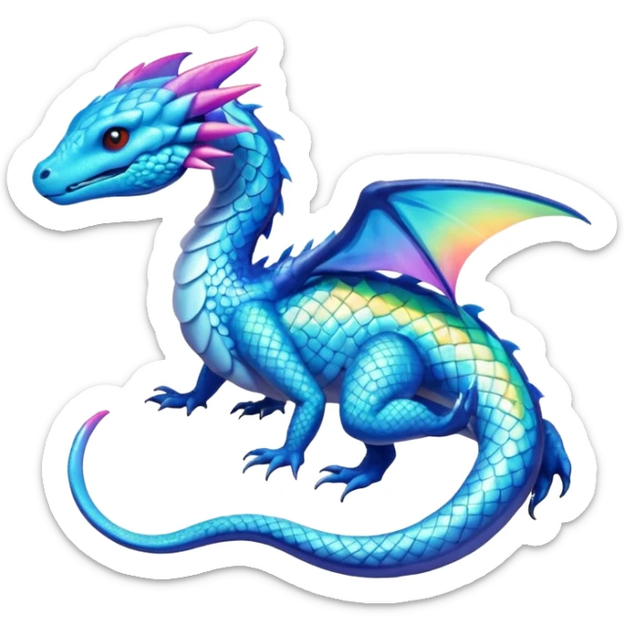 Colorful Shiny Exotic Amaura-Salandit-Aurorus-Dragonair-Fakémon-hybrid-creature (full body)  sticker