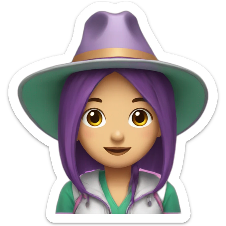 Hazme un emoji de una niña con un sombrero de sapo para mi canal de twitch sticker