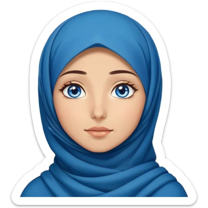 Turkish beautiful finish Konya girl blue eyes with starry night hijab and Watching the sky on the ground  sticker