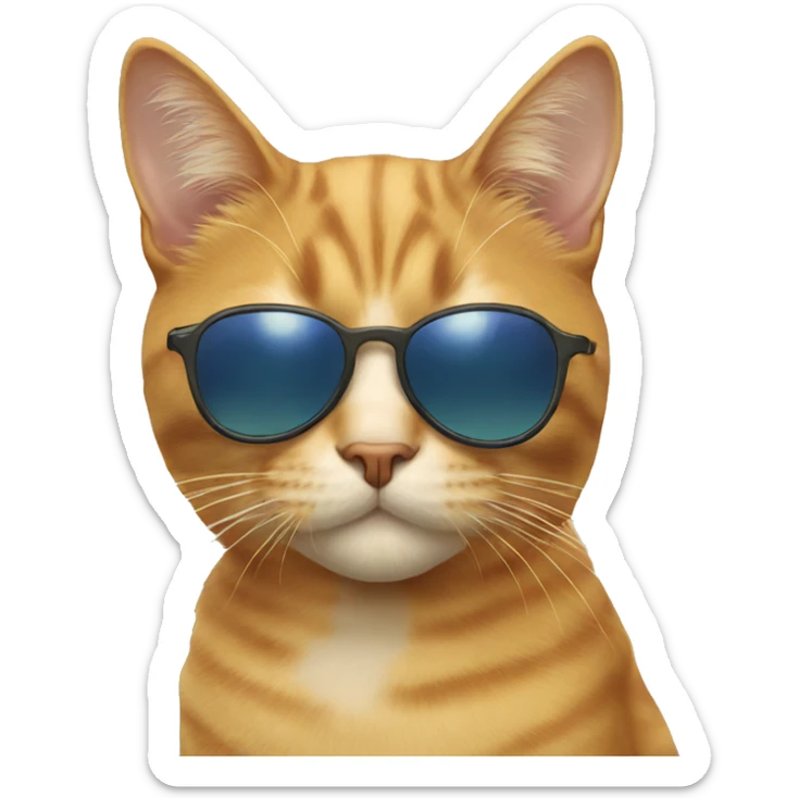 Cat with sunglasses sticker