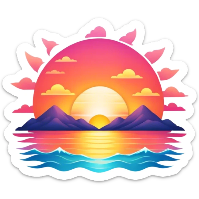 sunset  sticker