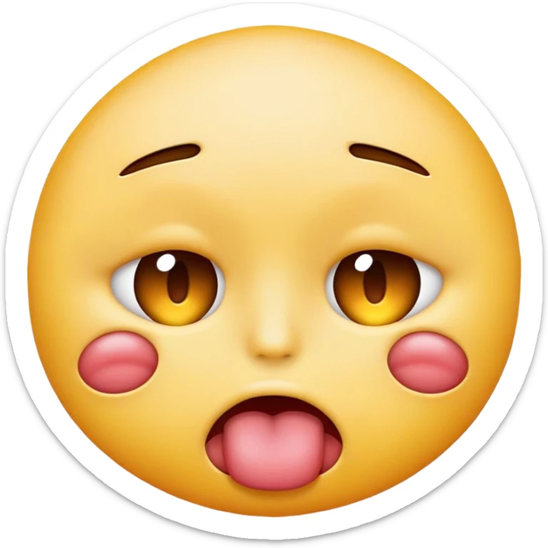Emoji face with X for eyes and tongue sticking out like it’s dead tired  sticker