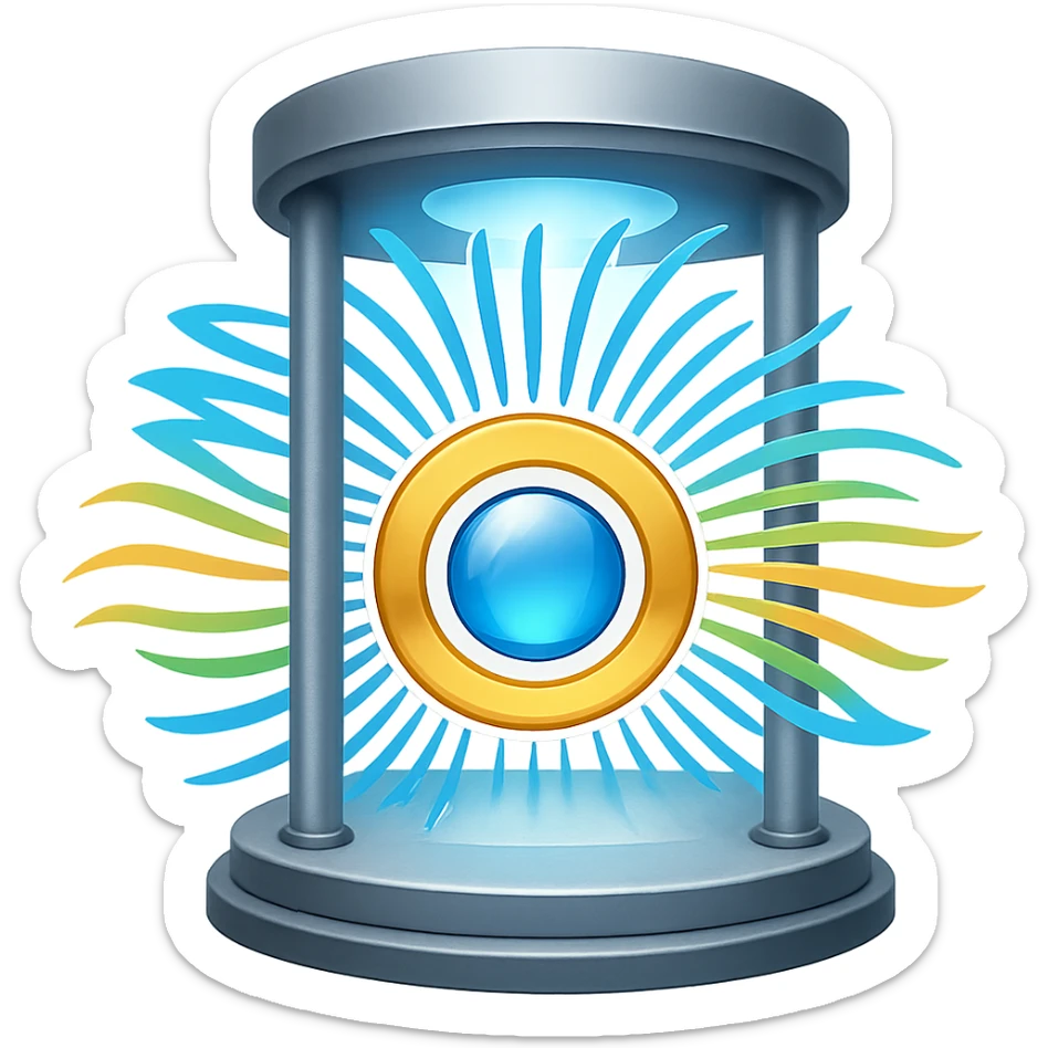 Add a teleportation machine to the teleportation effect emoji in the style of emoji with transparent background. sticker