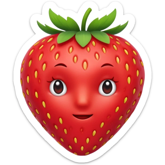 Fresita rosta que la fresa no tenga cara quiero que sea linda y cute  sticker