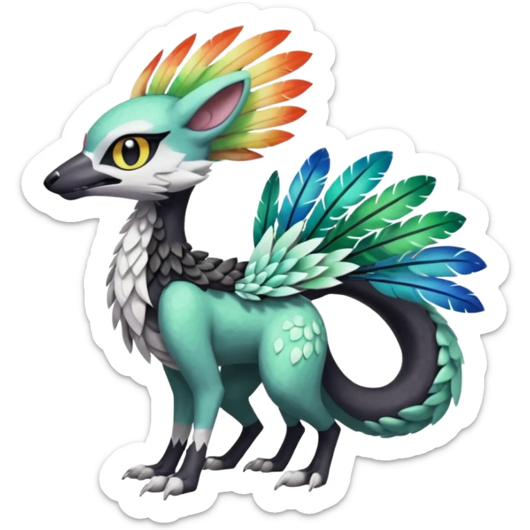 Meloetta-Vernid-Trico-Lombax-Sergal-Pokémon-Fakémon-fusion-hybrid-creature sticker