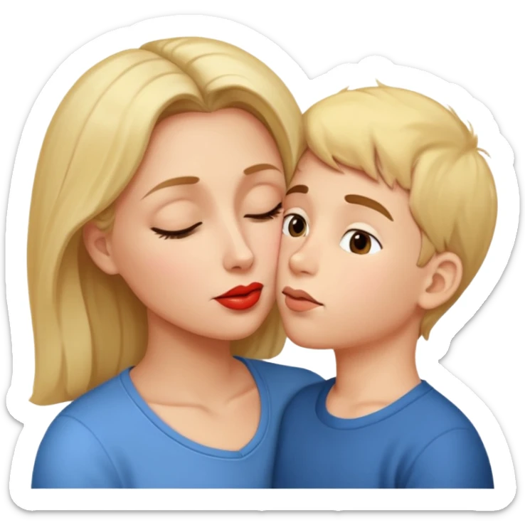 The part about the kiss on the cheek and the part about the kiss on the eye, a mother and son thing sticker