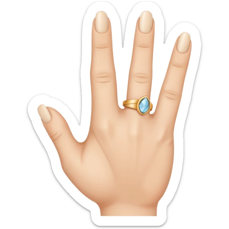 Create a emoji of hand with index finger middle finger and ring finger showing and keep the thumb and little finger closed sticker