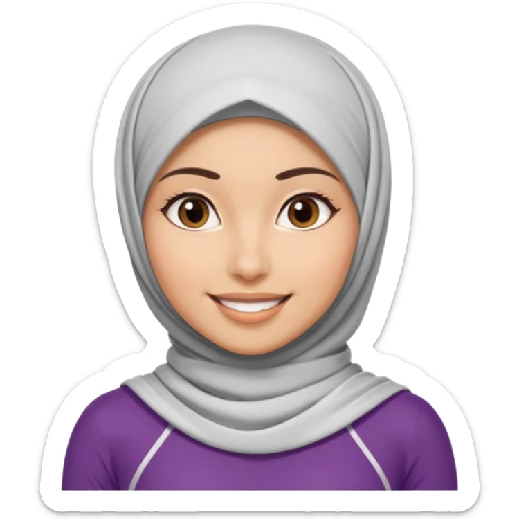 High resolution girl wearing a hijab and is a fitness trainer sticker