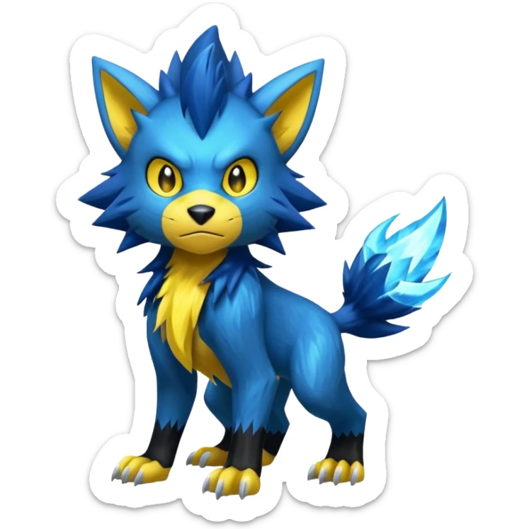 Shiny Colorful Crazy Manic Feral Manectric-Luxray-Electrike-Pokémon-Fakémon-fusion sticker