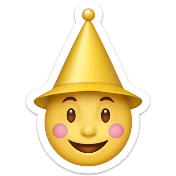2026 happy new year yellow faced emoji with a 2026 party hat sticker