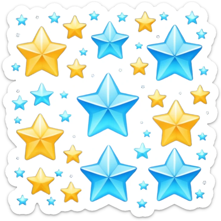 Rayos, centellas y estrellas en color azul con expresiones de furia sticker