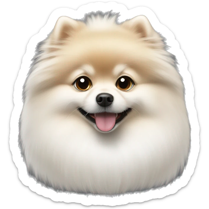 White Pomeranian  sticker