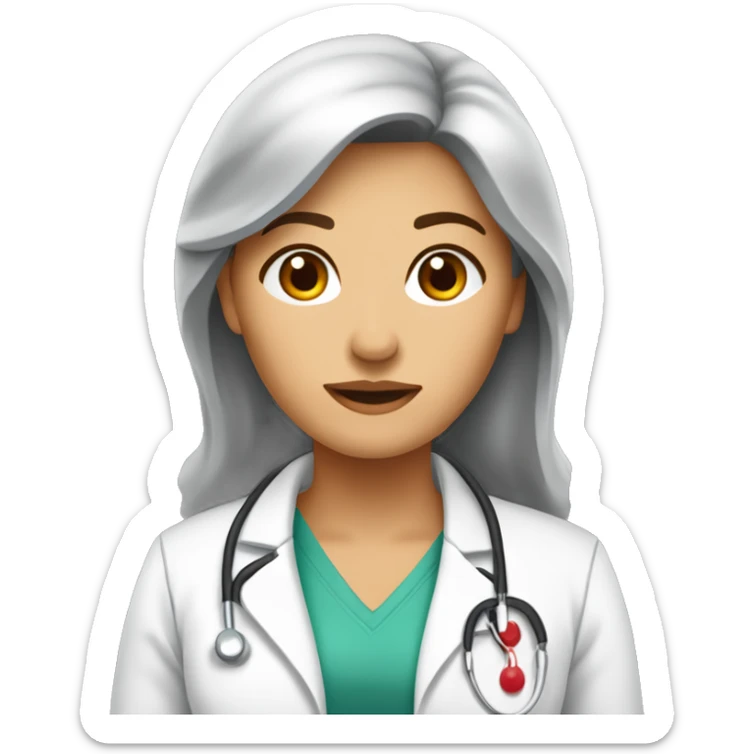 Médecin jolie femme brune cheveux longs, endocrinologue, Diabétologue  sticker