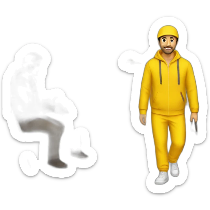 Armenian men in yellow clothing in public trasnport sticker