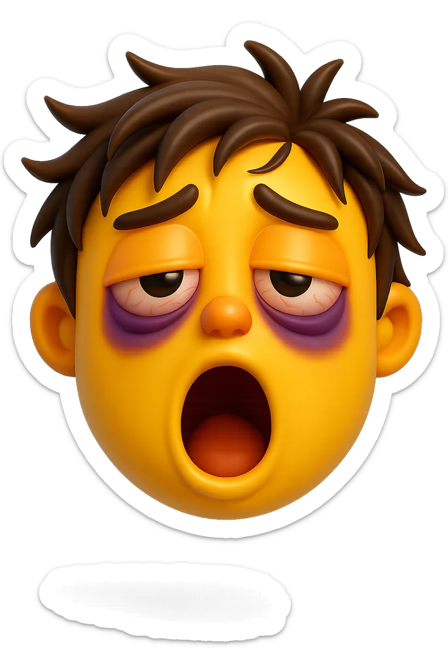 emoji 3d stile iphone di insonnia, alterazione del sonno 3d sticker