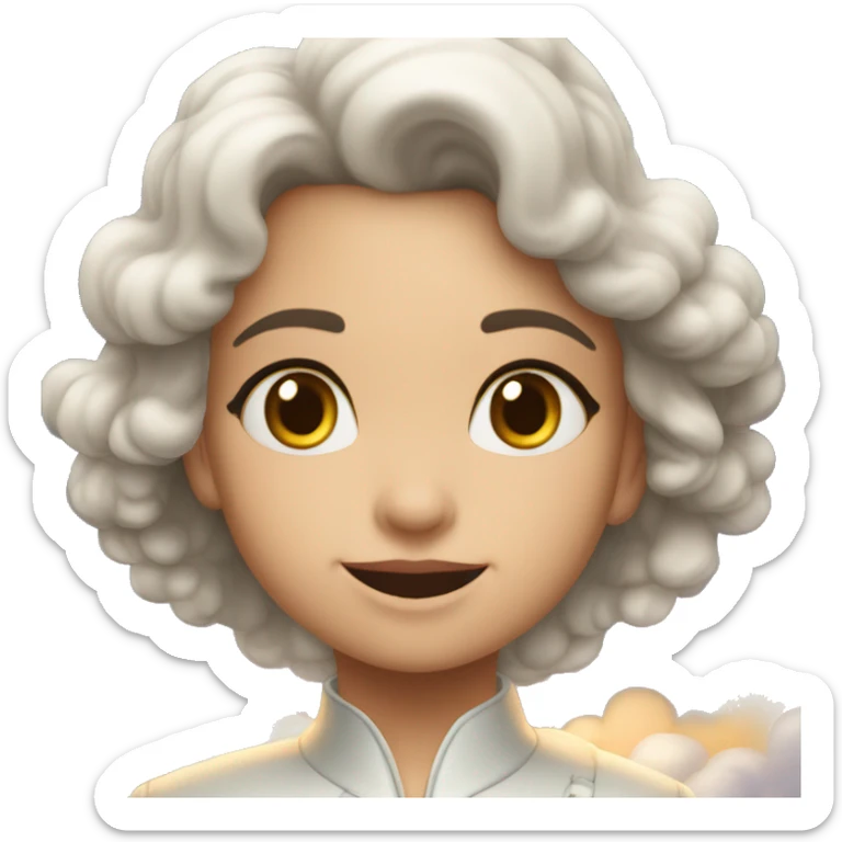 Un ángel niña acostado en una nube feliz moviéndose  sticker