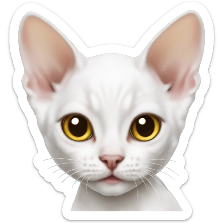 White Devon rex kitten sticker