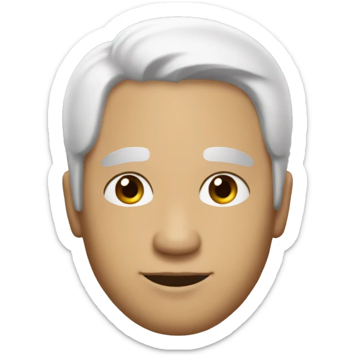 A latin man in his forties, black hair with some white hair  sticker