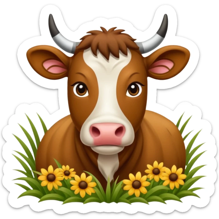 Vaca escocesa de las tierras altas donde no se le ven los ojos sticker