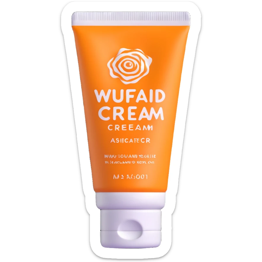 empty, crumpled hand cream tube, pastel and vibrant colors, very squished and wrinkled, cap on, looks like a beauty product sticker