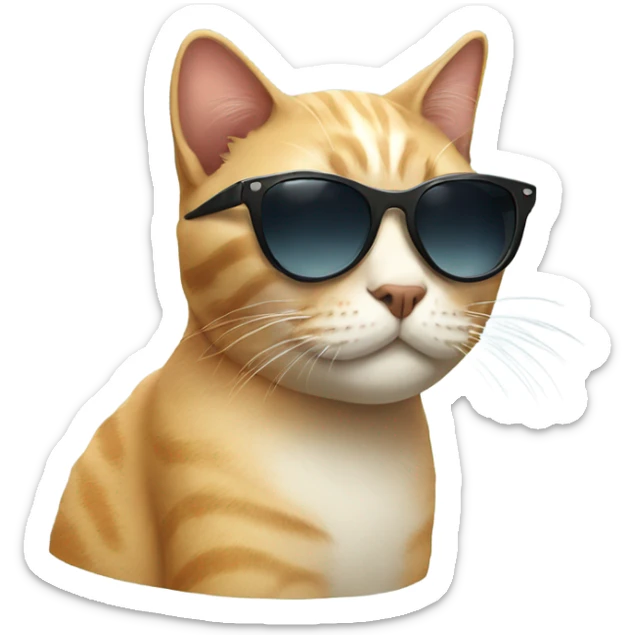 Cat with sunglasses sticker