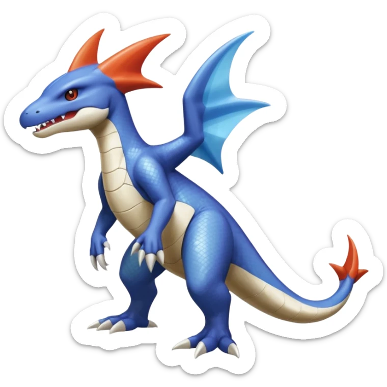 Shiny Koraidon-Latios-Marowak-Gabite-Fakémon-hybrid-creature (full body)  sticker