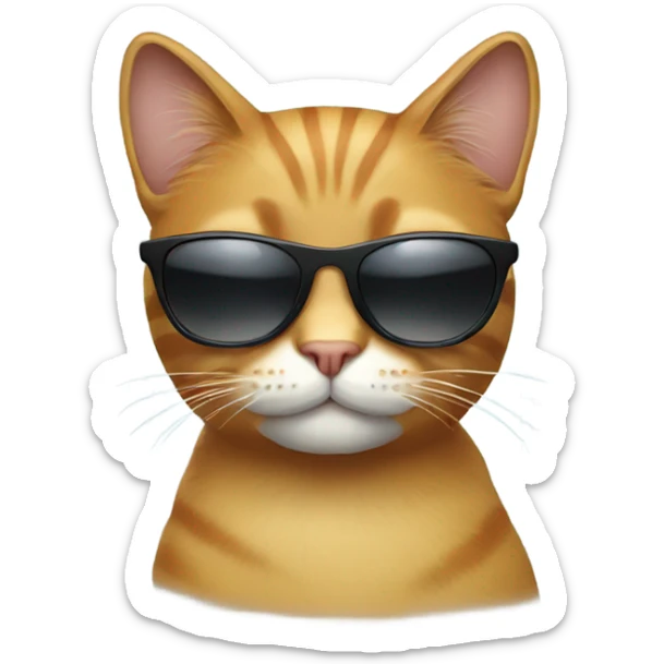 Cat with sunglasses sticker