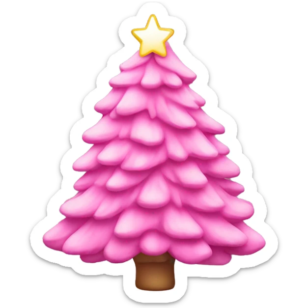 Pink Christmas tree sticker