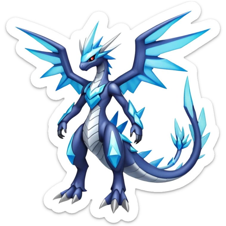  cool edgy shiny colorful godly ethereal Dialga-Fakemon full body sticker