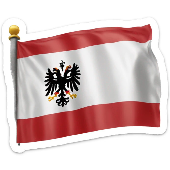 austrian flag emoji but with a coat of arms to the right side of the flag sticker