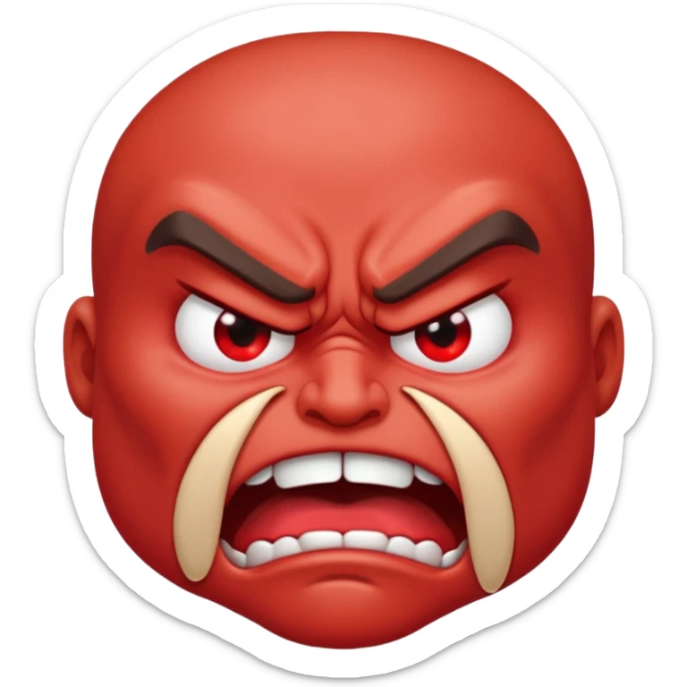 very angry and mad enraged fuming foaming at the mouth emoji  sticker