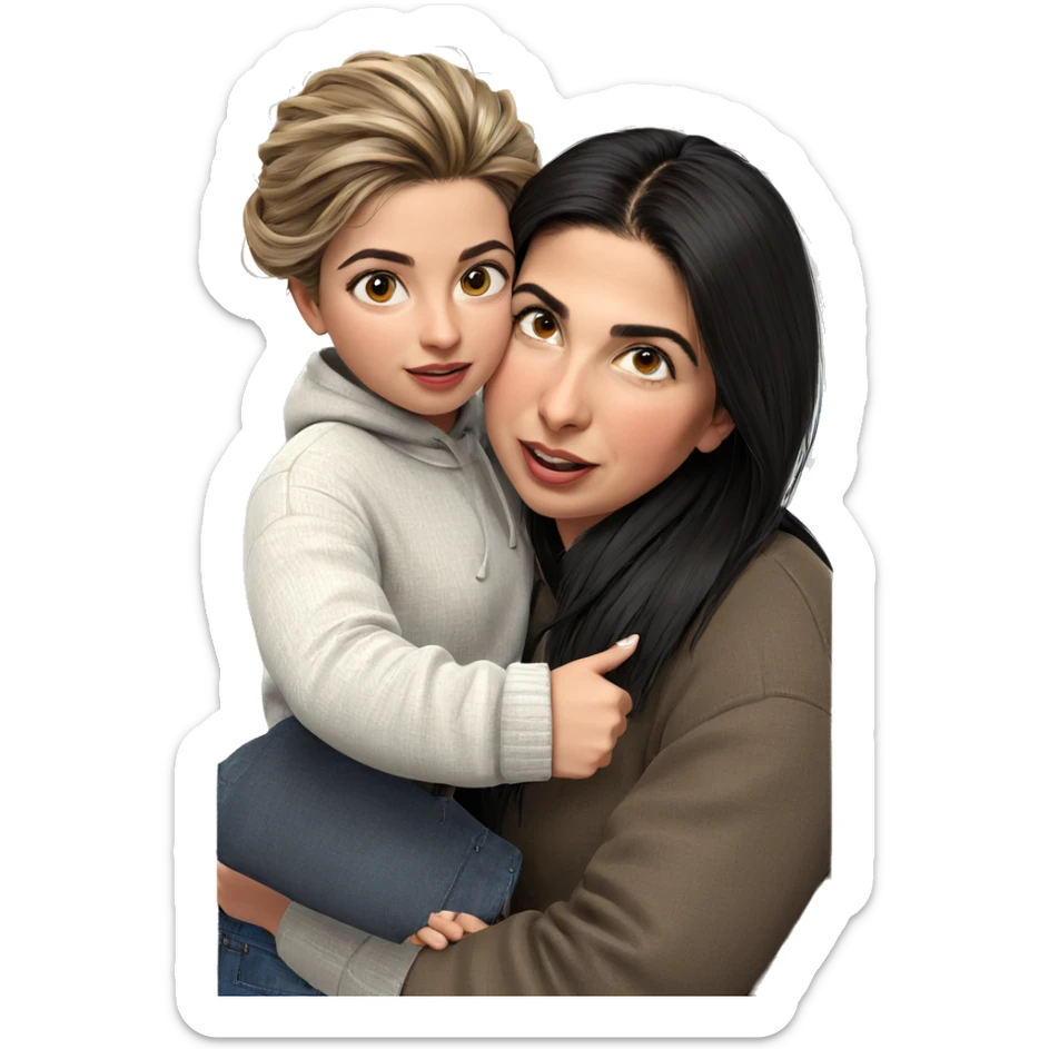 two girls in casual fashion sticker