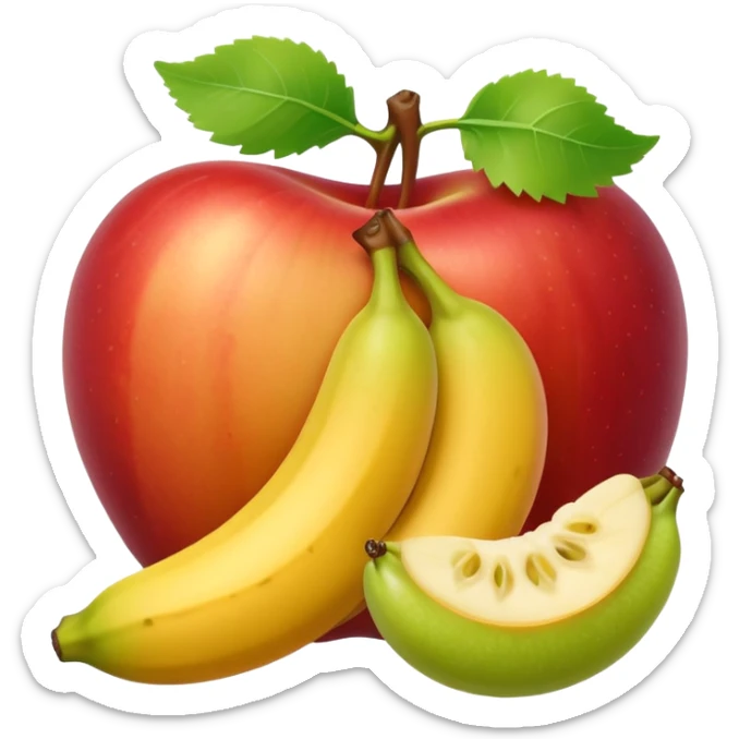 A bow fully of all types os fruits, like a macedonia sticker