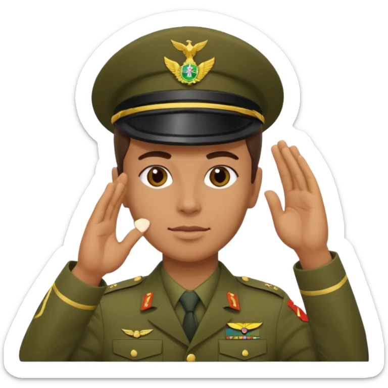 É PRA FAZER O UNIFORME DO **EXÉRCITO BRASILEIRO** NESSE SOLDADO FAZENDO CONTINÊNCIA  sticker