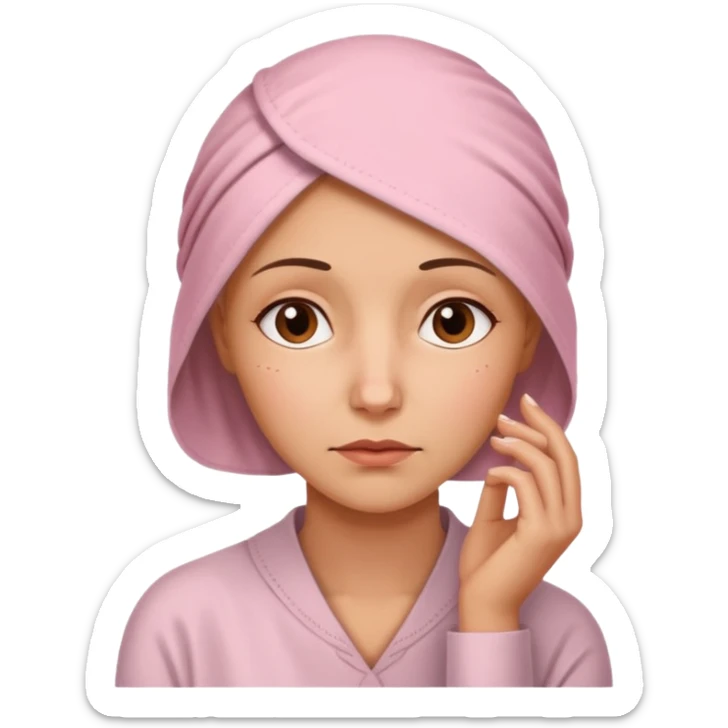 I want an emoji of a woman with cancer thinking sticker