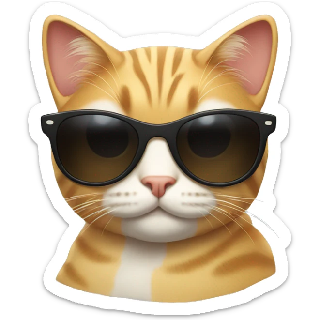 Cat with sunglasses sticker