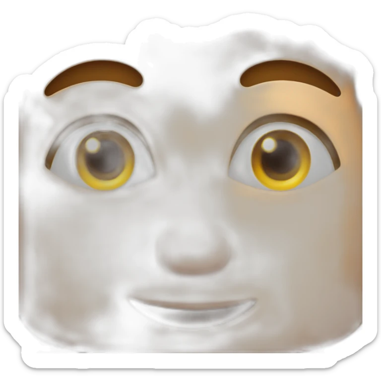 A natural emoji with the letter F in its eyes and hearts above its head sticker