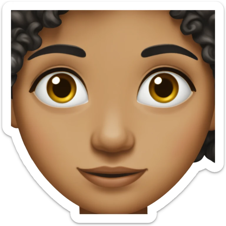beautiful girl, black hair, curly hair, long hair, brown eyes, button nose, hispanic  sticker