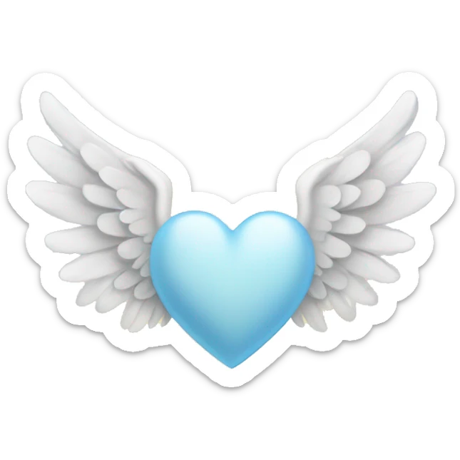 heart with angel wings sticker
