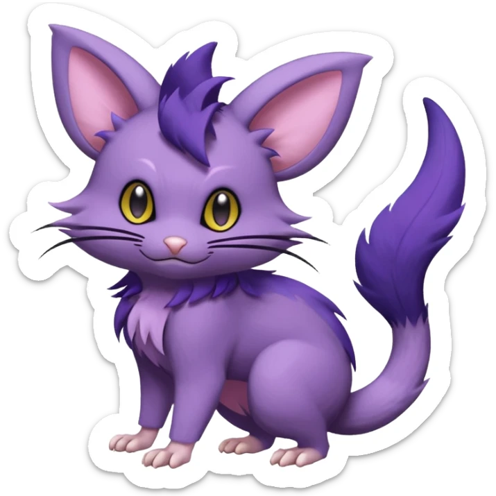 Rattata-Noibat-Purrloin-Fakemon-hybrid-creature (full body) sticker