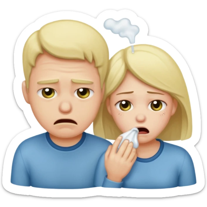 kotz emoji aber von 2 menschen nein also sie sollen sich übergeben  sticker